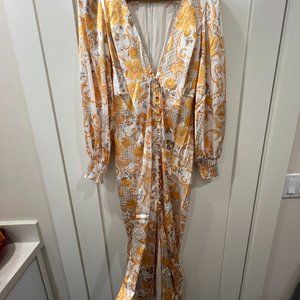 Petal + Pup Gold, Yellow & White Dress